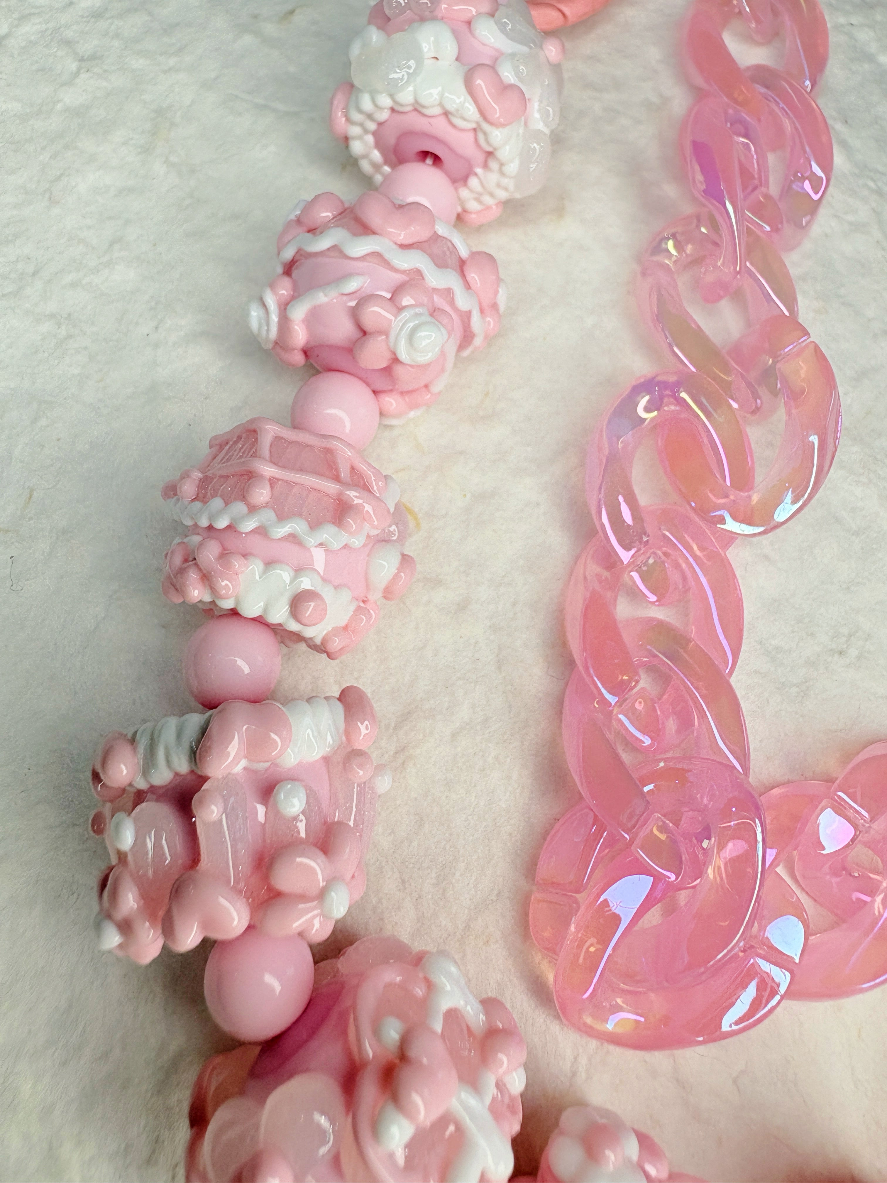 “Strawberry Milkshake” Handmade Bag Charm | One-of-a-Kind Limited Edition