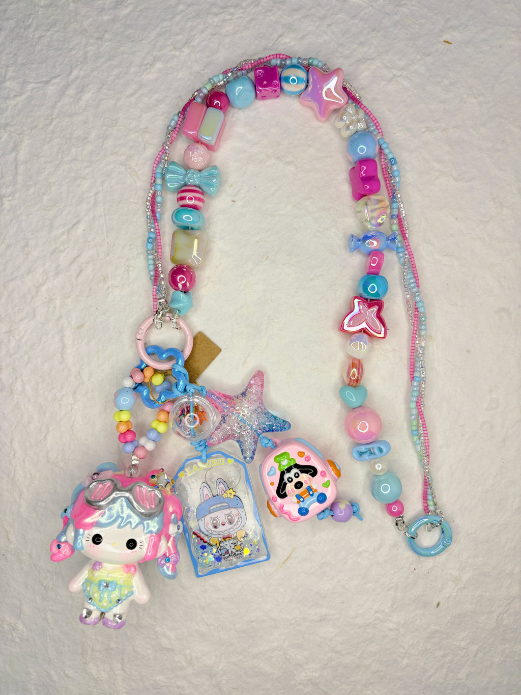 “Cotton Candy Planet” Handmade Bag Charm | One-of-a-Kind Limited Edition
