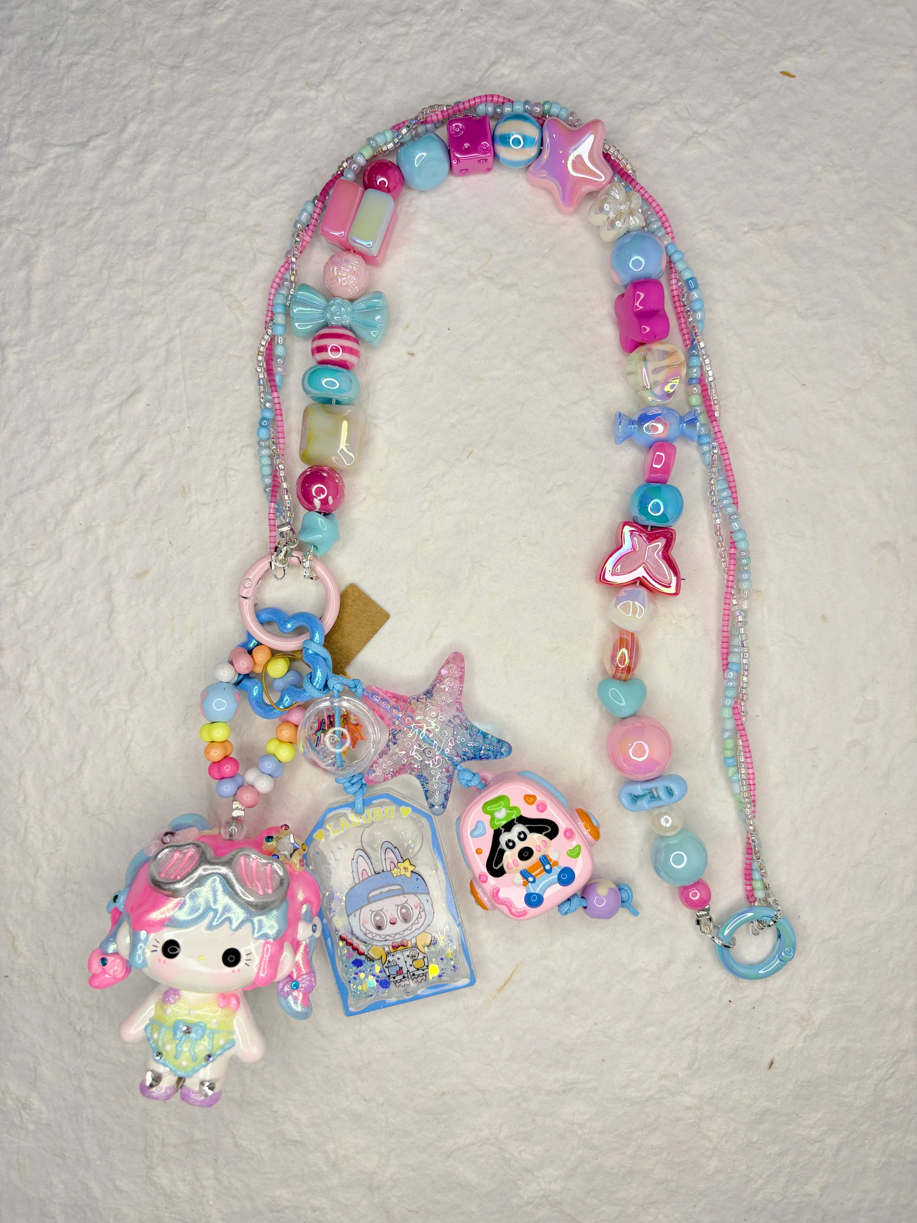“Cotton Candy Planet” Handmade Bag Charm | One-of-a-Kind Limited Edition