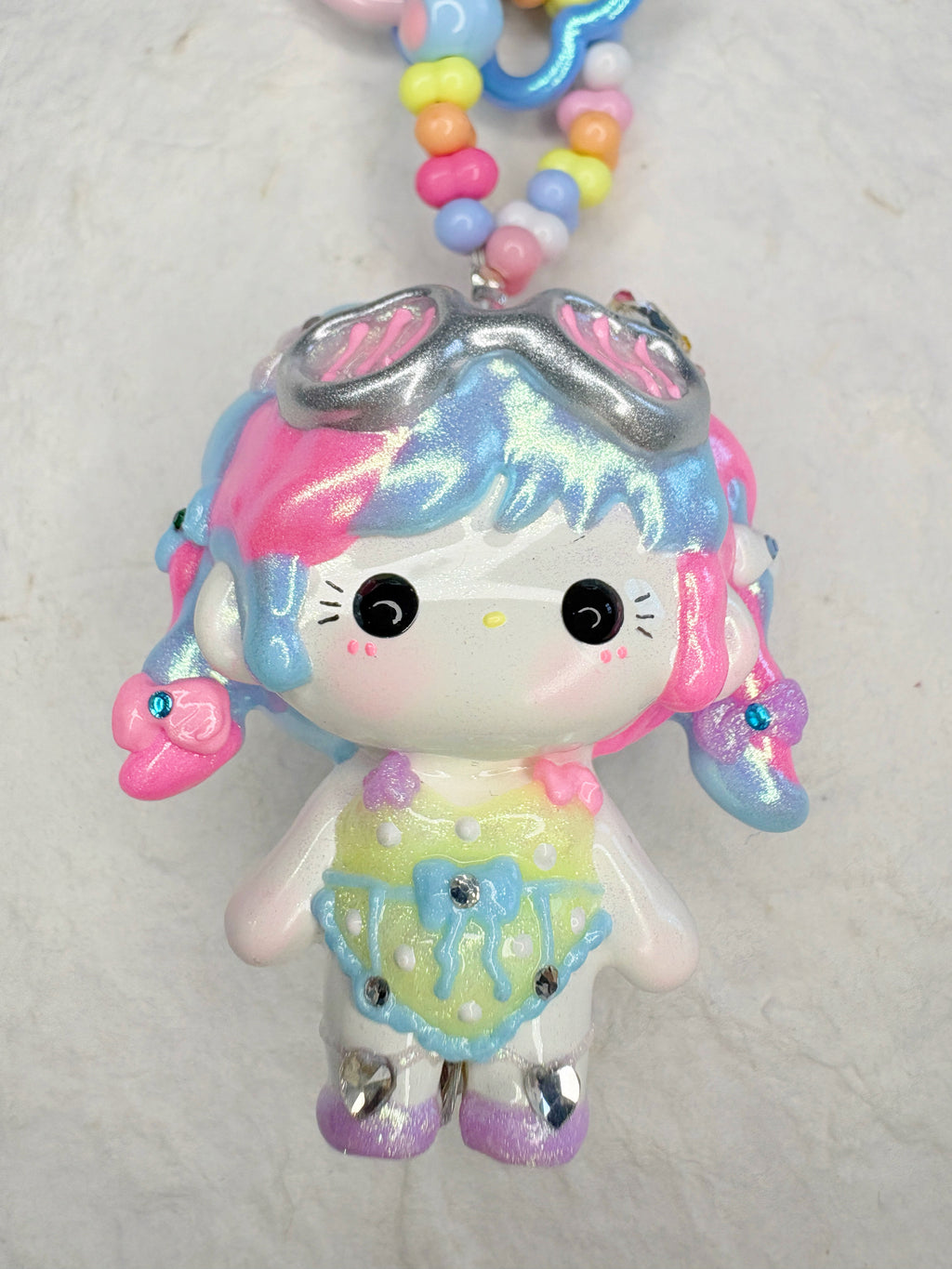 “Cotton Candy Planet” Handmade Bag Charm | One-of-a-Kind Limited Edition