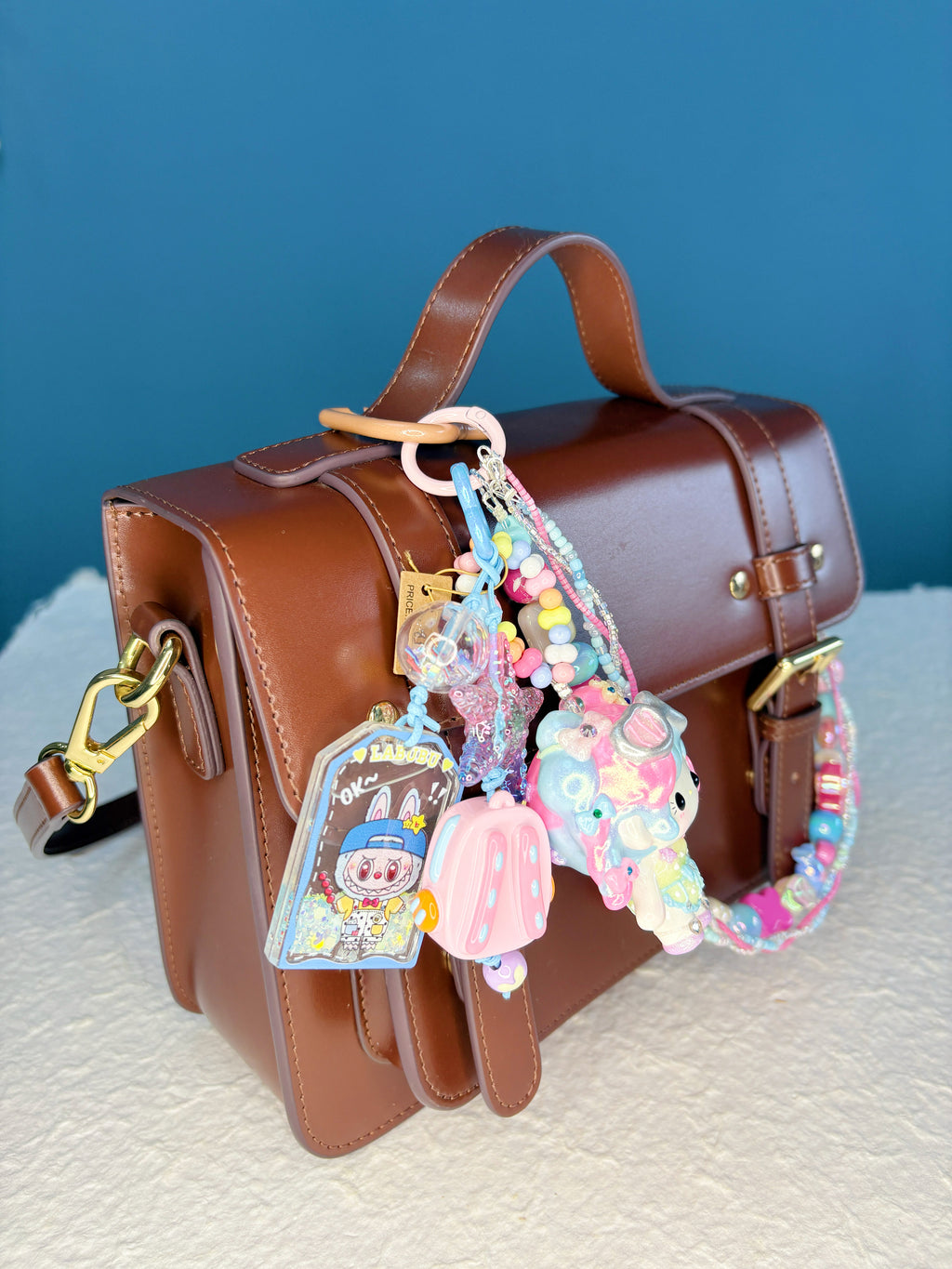 “Cotton Candy Planet” Handmade Bag Charm | One-of-a-Kind Limited Edition