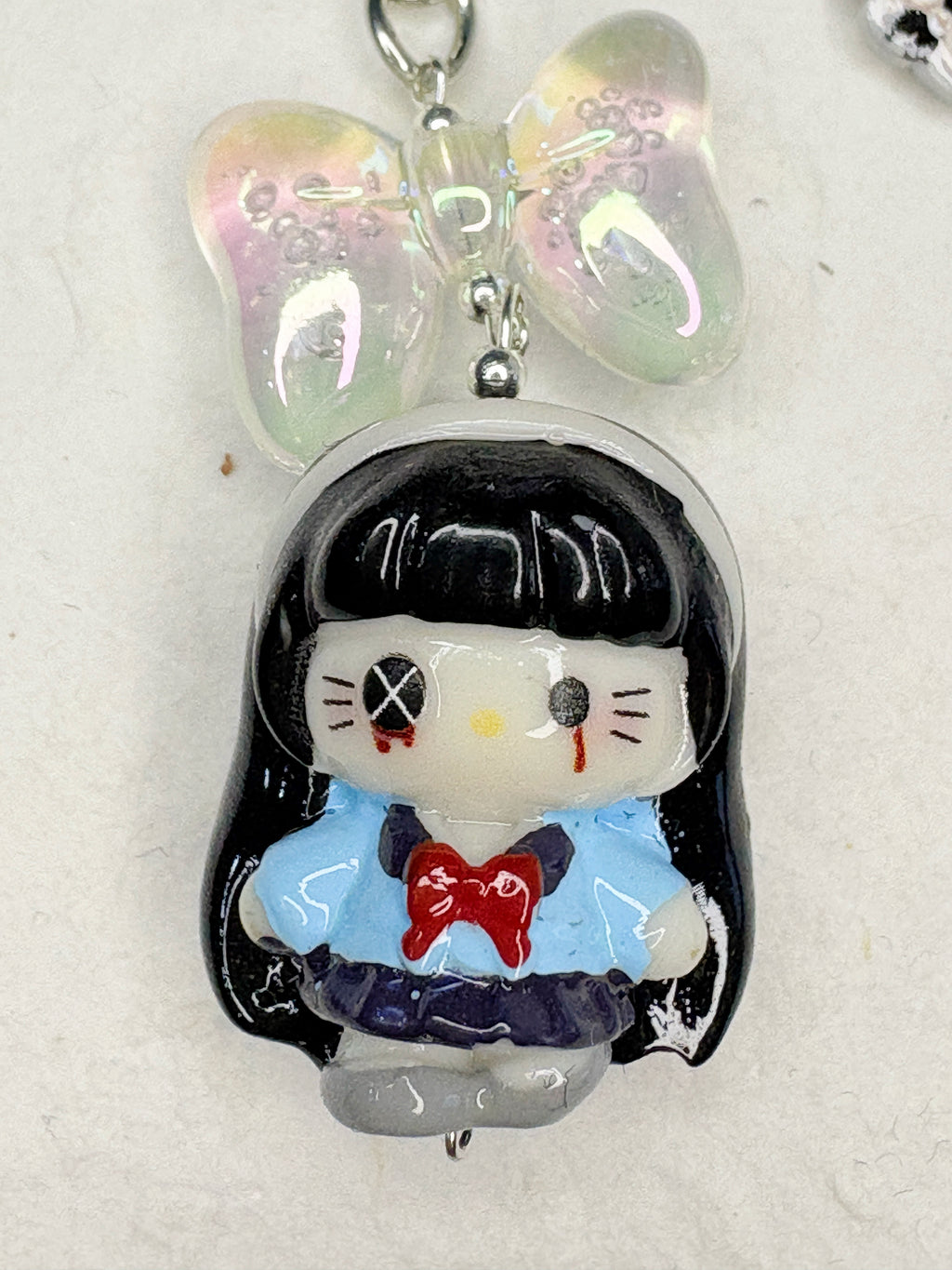 “Black & White Tale” Handmade Bag Charm | One-of-a-Kind Limited Edition