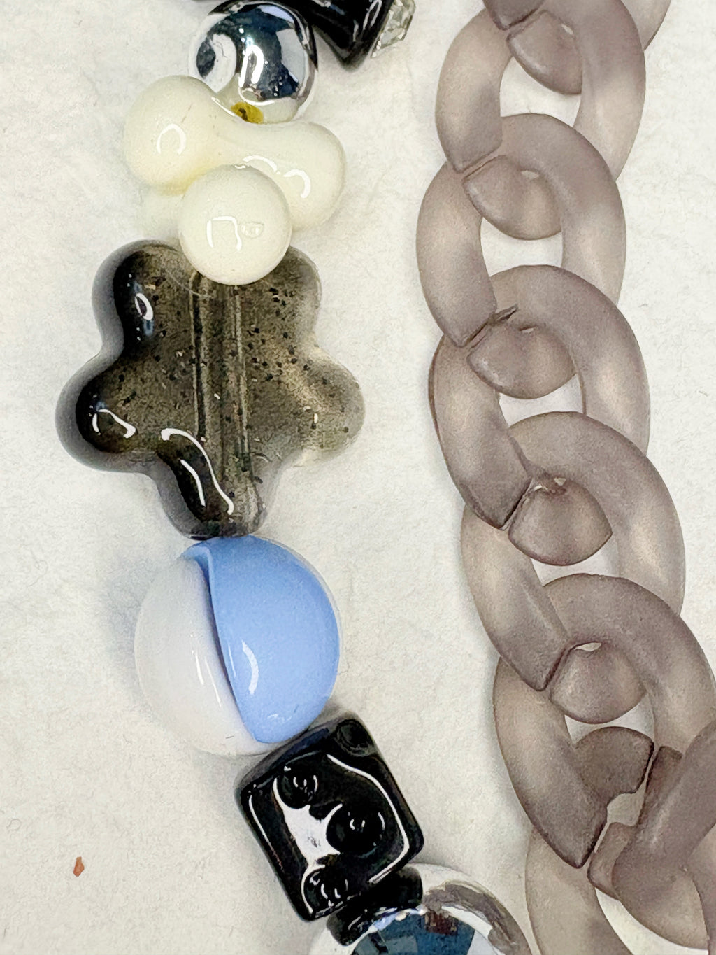 “Black & White Tale” Handmade Bag Charm | One-of-a-Kind Limited Edition