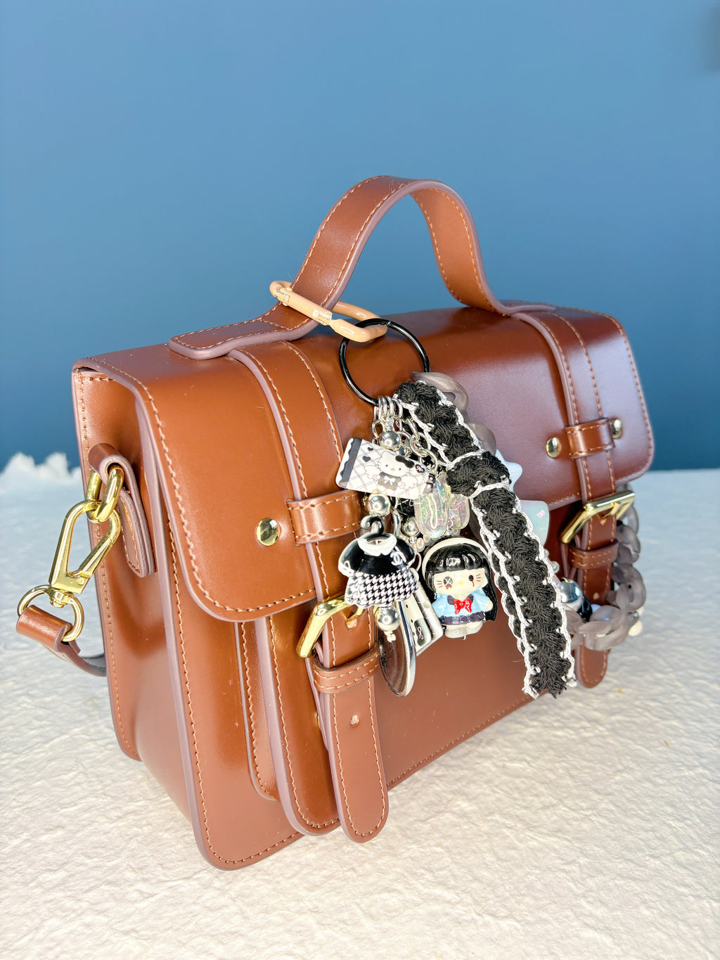 “Black & White Tale” Handmade Bag Charm | One-of-a-Kind Limited Edition