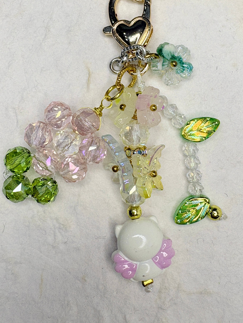 “Cream & Gold Tale” Handmade Bag Charm | One-of-a-Kind Limited Edition