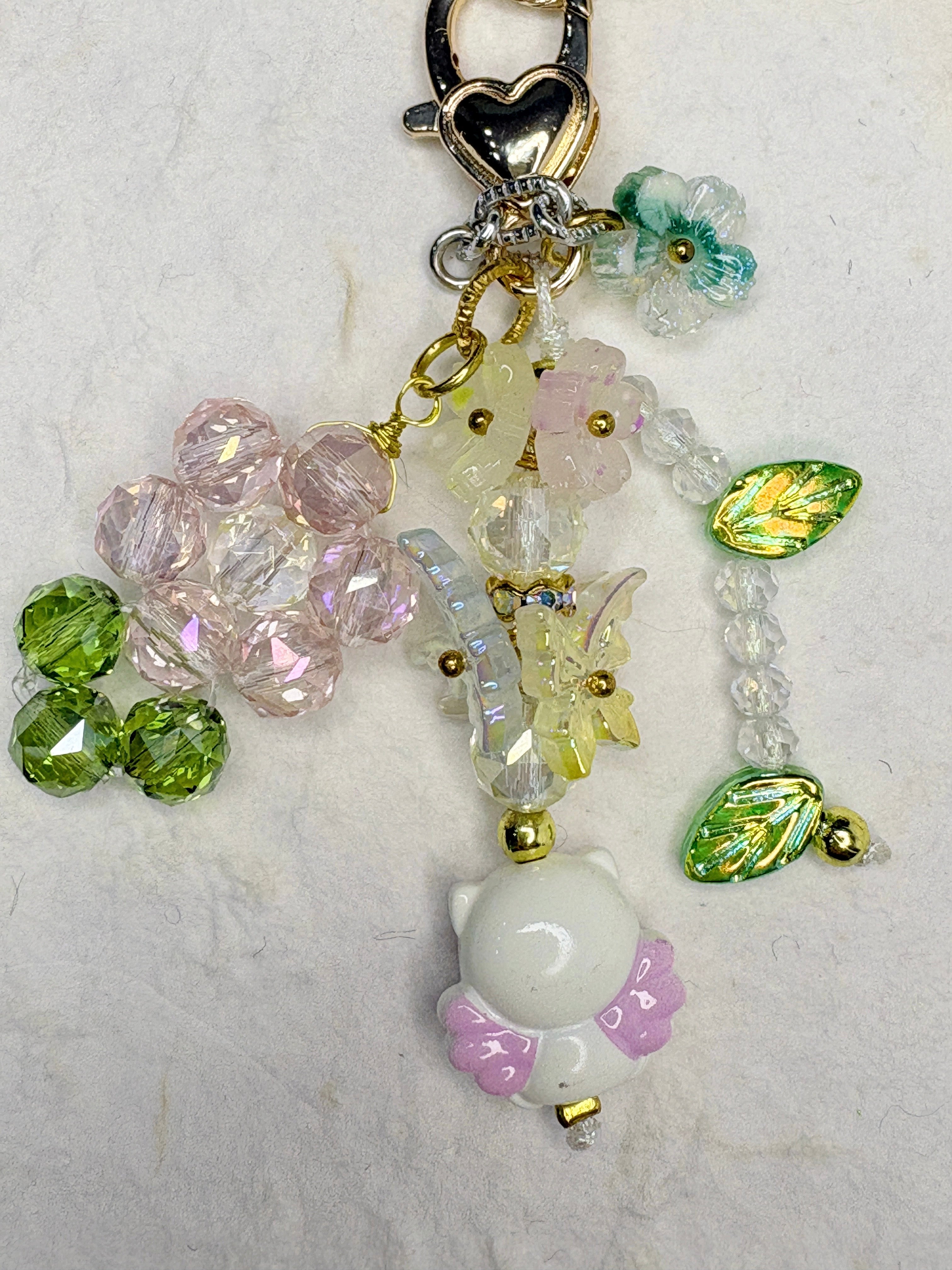 “Cream & Gold Tale” Handmade Bag Charm | One-of-a-Kind Limited Edition